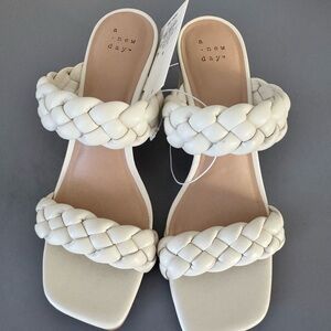 A New Day Women's White Braided Sandals